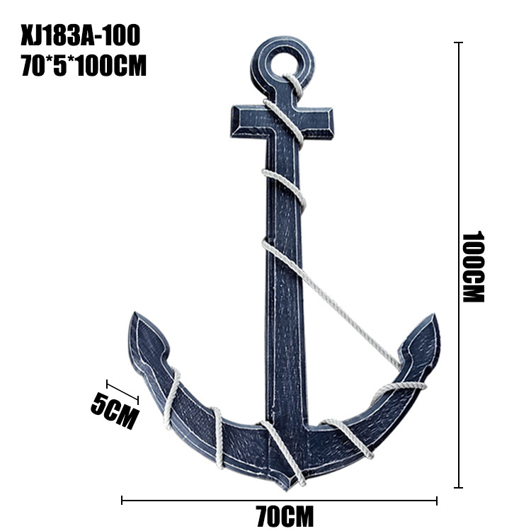 Solid wood Anchor Mediterranean-style decoration accessories wooden crafts Studio props XJ183 Solid wood Anchor Mediterranean-style decoration accessories wooden crafts Studio props XJ183
