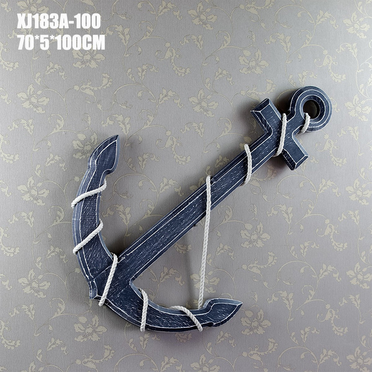 Solid wood Anchor Mediterranean-style decoration accessories wooden crafts Studio props XJ183 Solid wood Anchor Mediterranean-style decoration accessories wooden crafts Studio props XJ183
