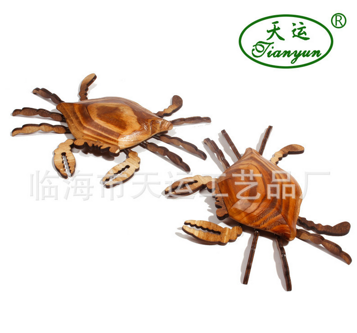 Wooden Crab Wood Crab Supply Genuine Tianyun Brand Wooden Travel Crafts Decoration Model Children&#039;s Toys