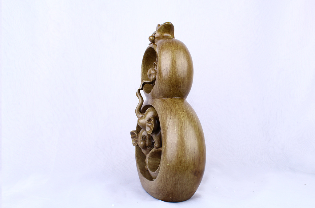 Resin Crafts Creative Wood Grain Gourd Elephant Home Decoration Decoration Living Room TV Cabinet Decoration