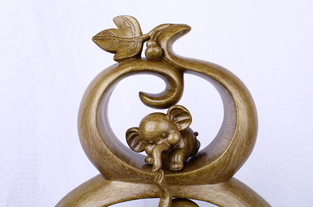 Resin Crafts Creative Wood Grain Gourd Elephant Home Decoration Decoration Living Room TV Cabinet Decoration