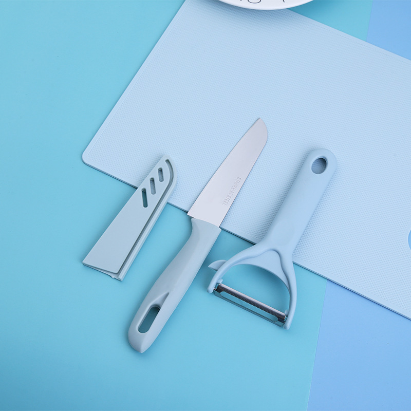 Kitchen Knife Kit Baby Food Supplement Pp Chopping Board Knife 3 Pack Fruit Knife Melon and Fruit Grater Cutting Board