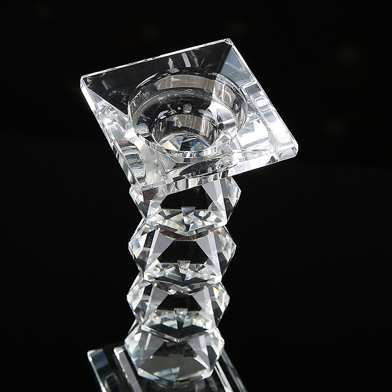 Glass Metal Candle Holder High-Grade Crystal Cylindrical Polygon Candlestick Butter Lamp Crystal Crafts Ornaments Glass Metal Candle Holder High-Grade Crystal Cylindrical Polygon Candlestick Butter Lamp Crystal Crafts Ornaments