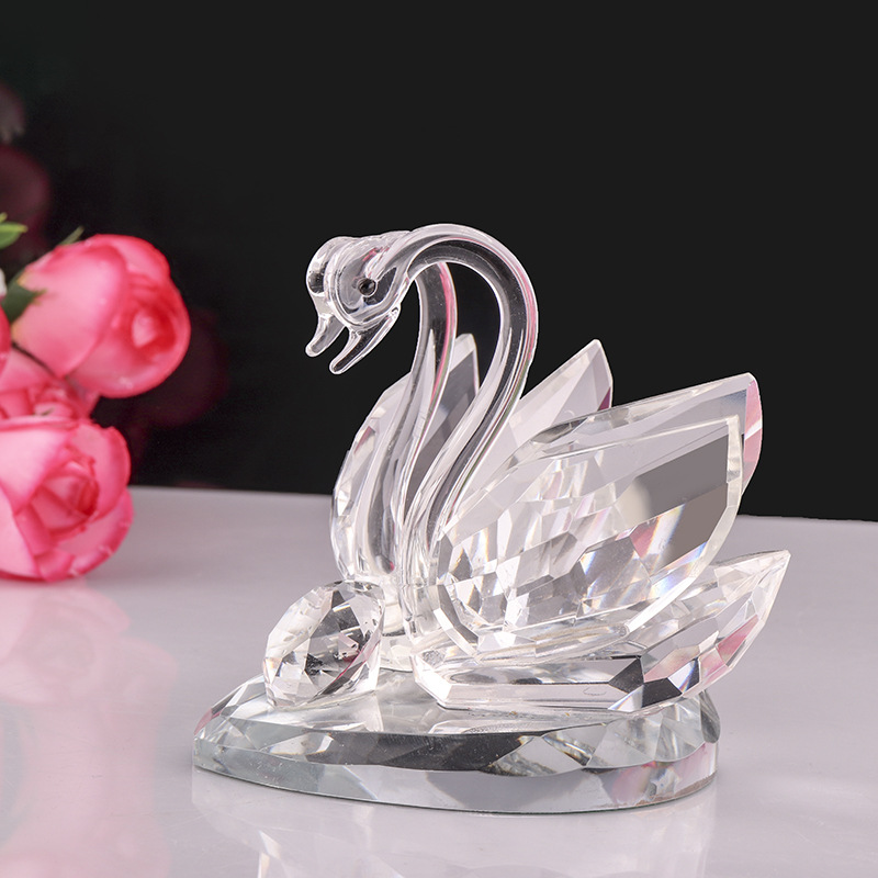 Factory Direct Sales Crystal Swan Tourist Attractions Tourist Souvenirs Crystal Crafts Event Commemorative Gifts