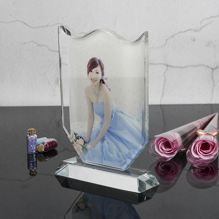 Use of Thermal transfer of crystal crafts personalized DIY small box artificial k9 glass crystal picture frame crystal blank consumables