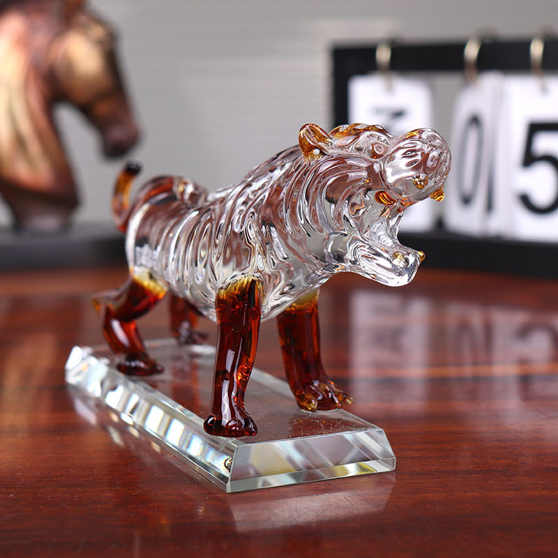 Zodiac Tiger Crystal Crafts Decoration Office Desk Surface Panel Decoration Company Gift Customization Foreign Trade Supply