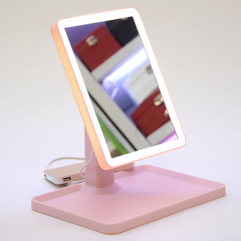 Multifunctional Touch Led Magnetic Makeup Mirror with Night Light Mobile Phone Bracket Dressing Mirror iPad Casual Makeup Mirror