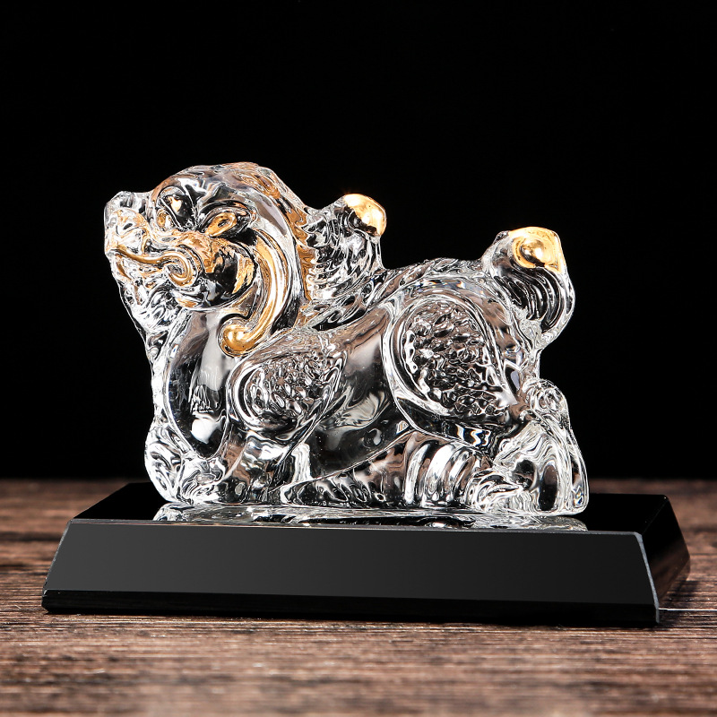 Wholesale Car Crystal Pixiu Decoration Living Room Decorations Lucky Fortune Creative Crystal Crafts Factory Direct Sales