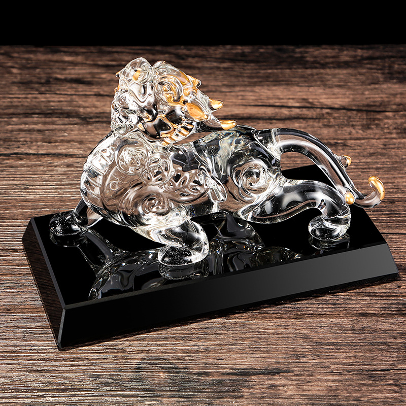 Wholesale Car Crystal Pixiu Decoration Living Room Decorations Lucky Fortune Creative Crystal Crafts Factory Direct Sales