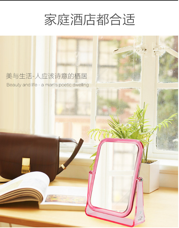 Desktop double-sided mirror student portable desk clear makeup mirror wholesale dressing mirror color customization