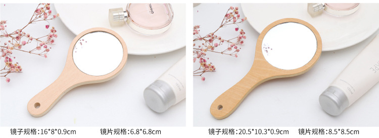 Tattoo Beauty Salon Special Makeup Handle Mirror Handmade Large Retro Wood Convenient Handheld Dressing Mirror Tattoo Beauty Salon Special Makeup Handle Mirror Handmade Large Retro Wood Convenient Handheld Dressing Mirror