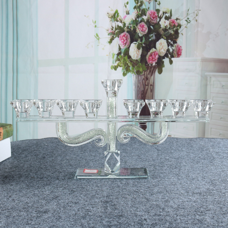 High-End Crystal Candle Holder Ornaments Creative Crystal Crafts Custom Hotel Candlestick Decoration Taobao One Piece Dropshipping