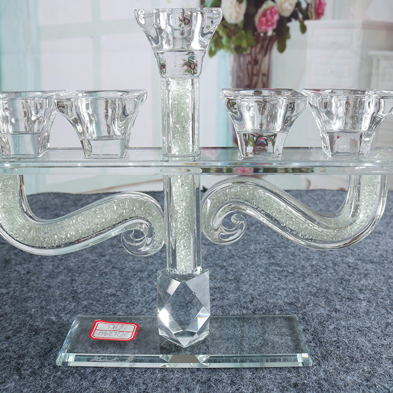 High-End Crystal Candle Holder Ornaments Creative Crystal Crafts Custom Hotel Candlestick Decoration Taobao One Piece Dropshipping