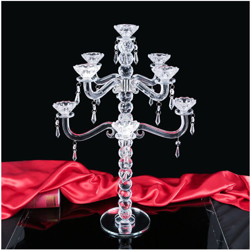 European New Style Large Crystal Candle Holder Ornaments Crystal Crafts Sample Customization Festival Atmosphere Candle Holder
