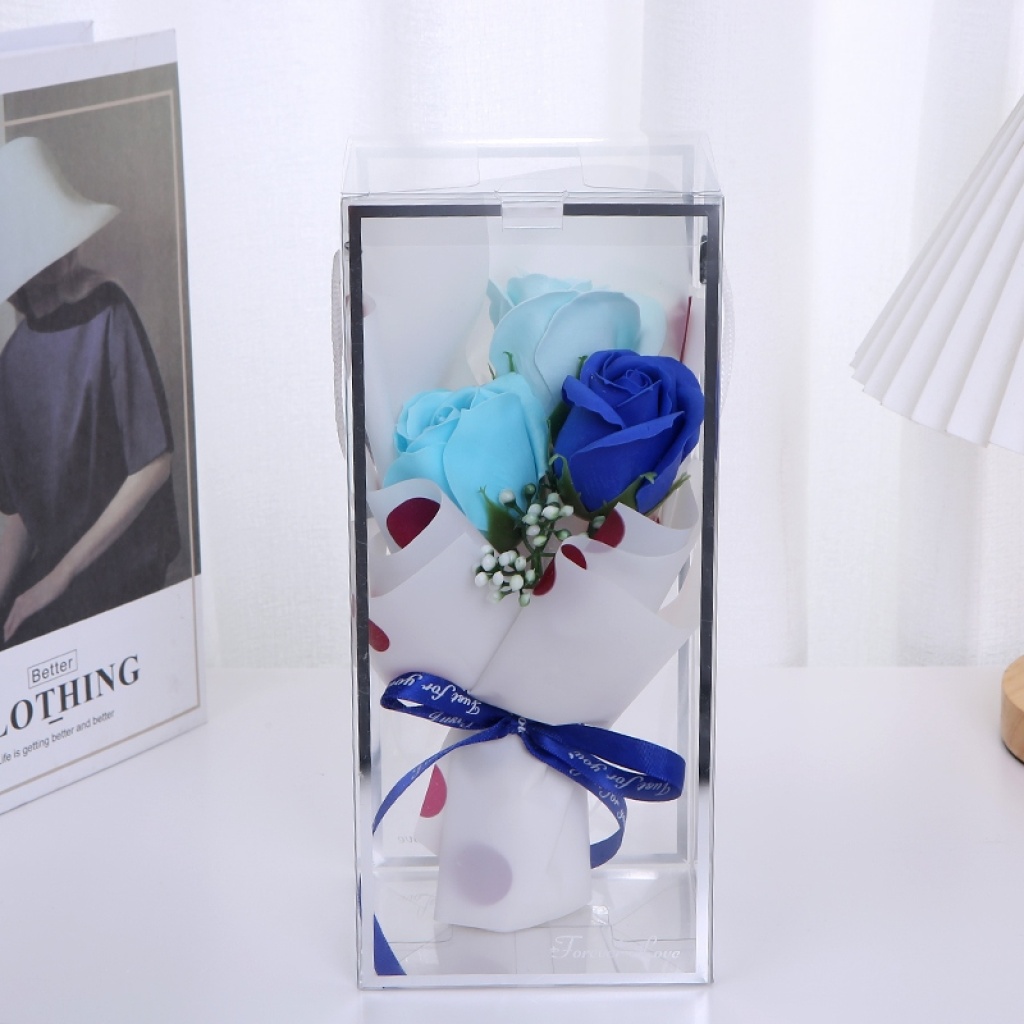 Wholesale Soap Rose Artificial Flower Transparent Gift Box Valentine's Day Teacher's Day Mother's Day 3.8 Christmas Wholesale Soap Rose Artificial Flower Transparent Gift Box Valentine's Day Teacher's Day Mother's Day 3.8 Christmas