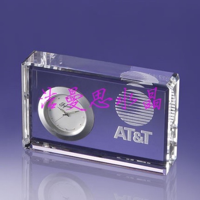 Creative crystal clock K9 crystal gifts crystal crafts set