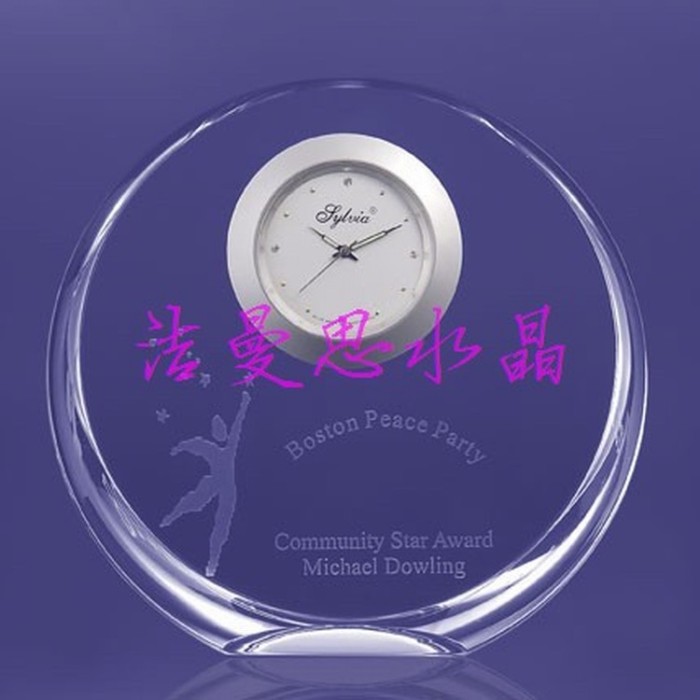 Creative crystal clock K9 crystal gifts crystal crafts set