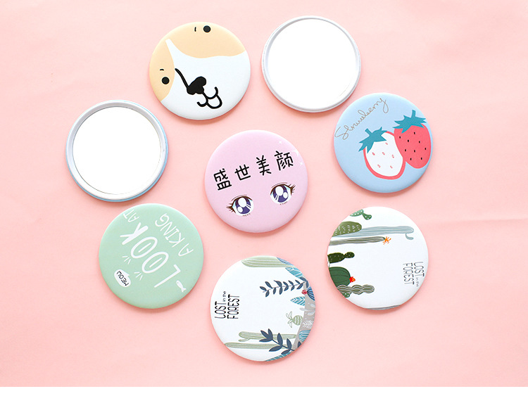 Paipai Girl Korean Style Mirror and Comb Set Women's Makeup on the Go Dressing Mirror Mini Mirror with Wooden Small Comb Paipai Girl Korean Style Mirror and Comb Set Women's Makeup on the Go Dressing Mirror Mini Mirror with Wooden Small Comb