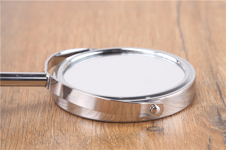 828T Korean Metal Mirror Cosmetic Mirror Dressing Mirror Desktop Rotating Small Mirror 1:2 Amplification Function