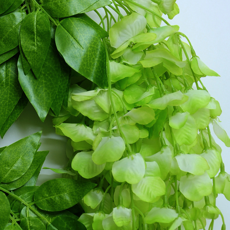 Artificial Flower Rattan Vine Home Ceiling Window Fake Flower Wedding Celebration Flower Wall Arch Ornamental Flower Wisteria Flower Bean Flower String