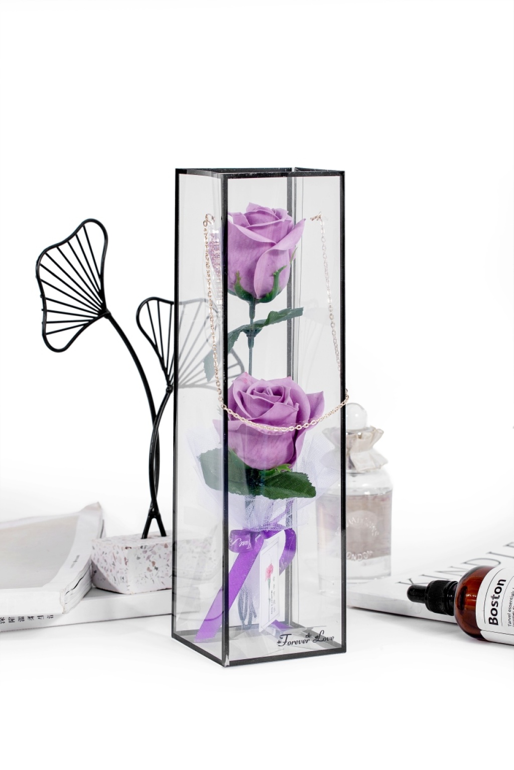 Valentine's Day Teacher's Day Gift High-End Bracelet Pet Box 2 Cold Beauty Rose Artificial Flower Soap Flower Valentine's Day Teacher's Day Gift High-End Bracelet Pet Box 2 Cold Beauty Rose Artificial Flower Soap Flower