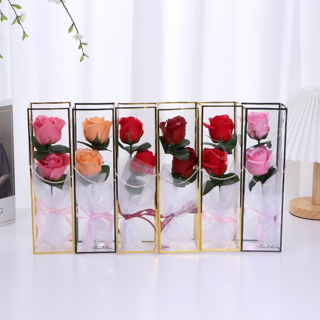Valentine's Day Teacher's Day Gift High-End Bracelet Pet Box 2 Cold Beauty Rose Artificial Flower Soap Flower Valentine's Day Teacher's Day Gift High-End Bracelet Pet Box 2 Cold Beauty Rose Artificial Flower Soap Flower