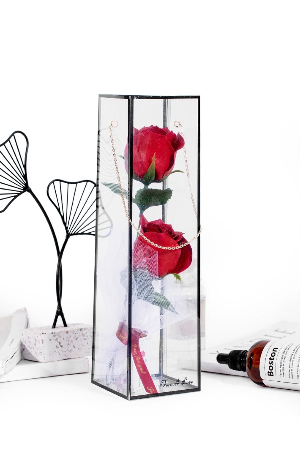 Valentine's Day Teacher's Day Gift High-End Bracelet Pet Box 2 Cold Beauty Rose Artificial Flower Soap Flower Valentine's Day Teacher's Day Gift High-End Bracelet Pet Box 2 Cold Beauty Rose Artificial Flower Soap Flower