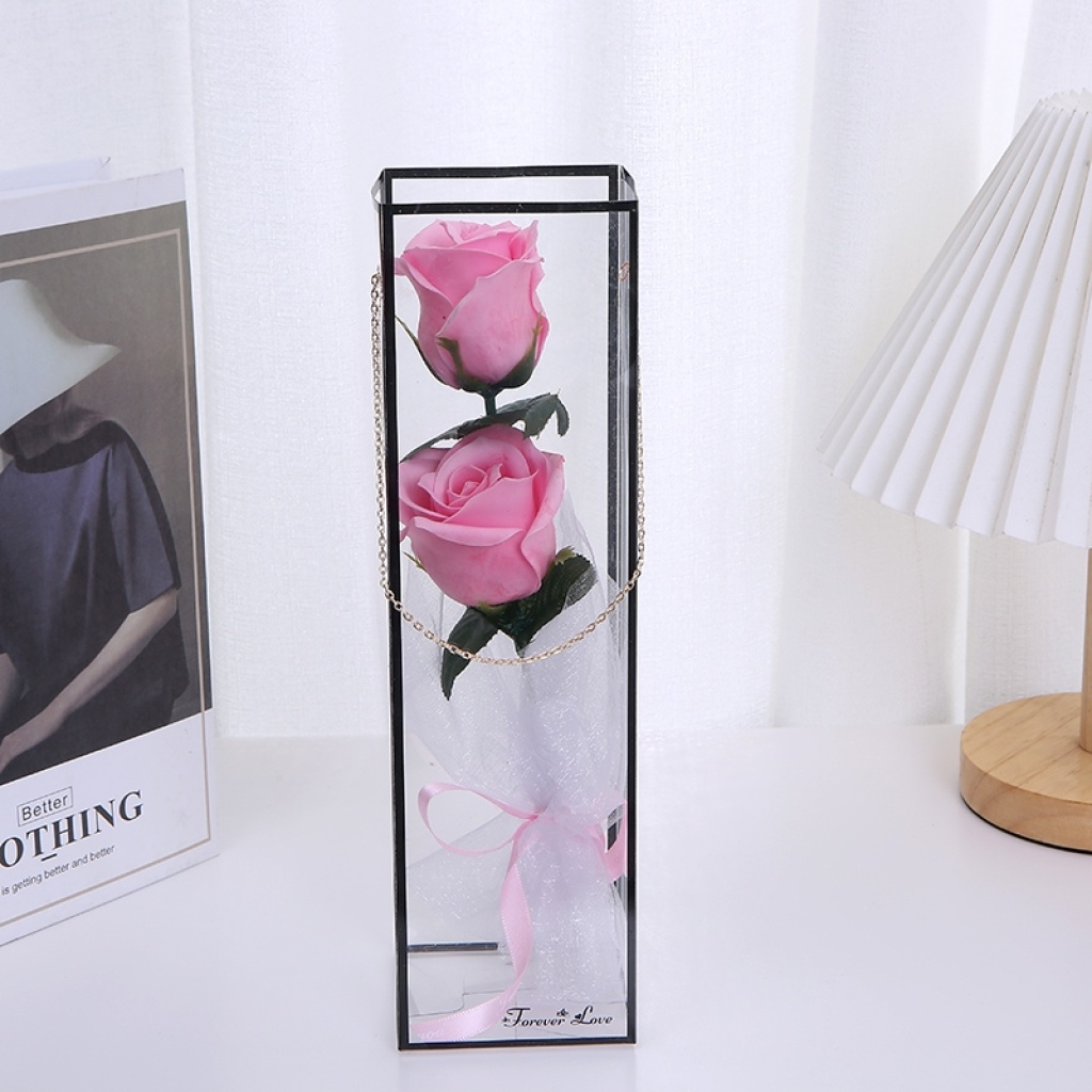 Valentine's Day Teacher's Day Gift High-End Bracelet Pet Box 2 Cold Beauty Rose Artificial Flower Soap Flower Valentine's Day Teacher's Day Gift High-End Bracelet Pet Box 2 Cold Beauty Rose Artificial Flower Soap Flower