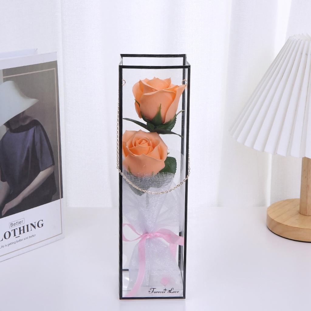 Valentine's Day Teacher's Day Gift High-End Bracelet Pet Box 2 Cold Beauty Rose Artificial Flower Soap Flower Valentine's Day Teacher's Day Gift High-End Bracelet Pet Box 2 Cold Beauty Rose Artificial Flower Soap Flower