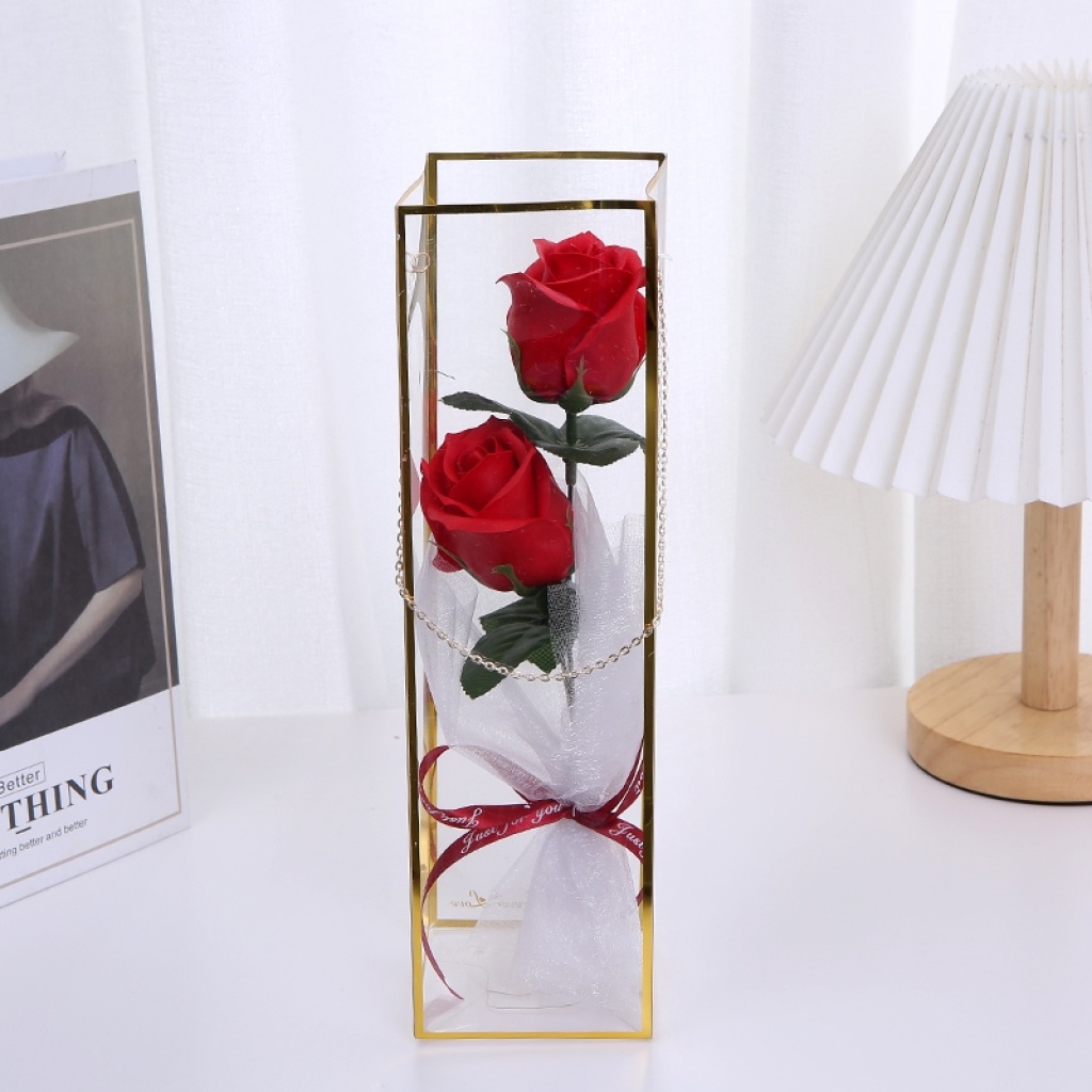 Valentine's Day Teacher's Day Gift High-End Bracelet Pet Box 2 Cold Beauty Rose Artificial Flower Soap Flower Valentine's Day Teacher's Day Gift High-End Bracelet Pet Box 2 Cold Beauty Rose Artificial Flower Soap Flower