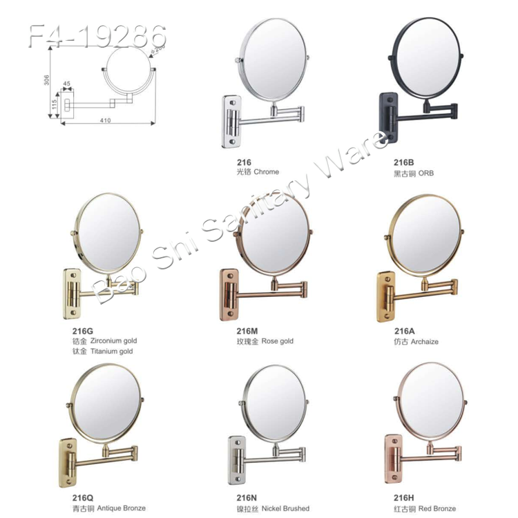 Stainless steel makeup mirror bathroom double-sided wall mirror folding retractable dressing mirror bathroom mirror Stainless steel makeup mirror bathroom double-sided wall mirror folding retractable dressing mirror bathroom mirror