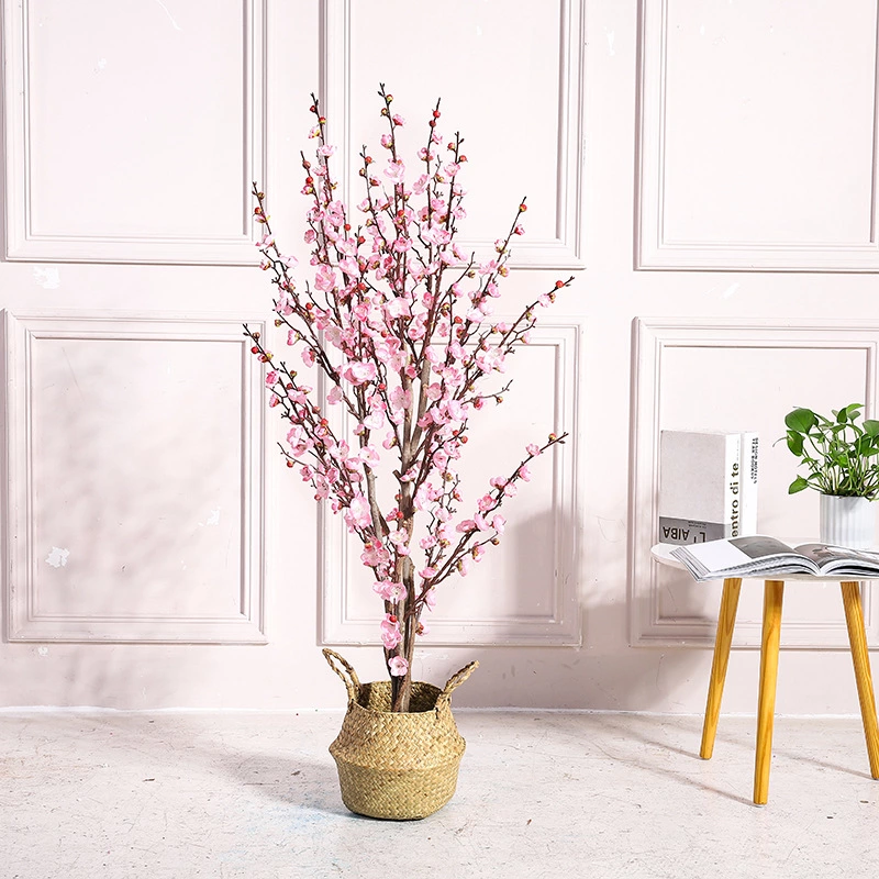  Indoor Window Stairs Corner Living Room Cherry Tree Peach Tree Bonsai Wedding Celebration Decoration Artificial Flower