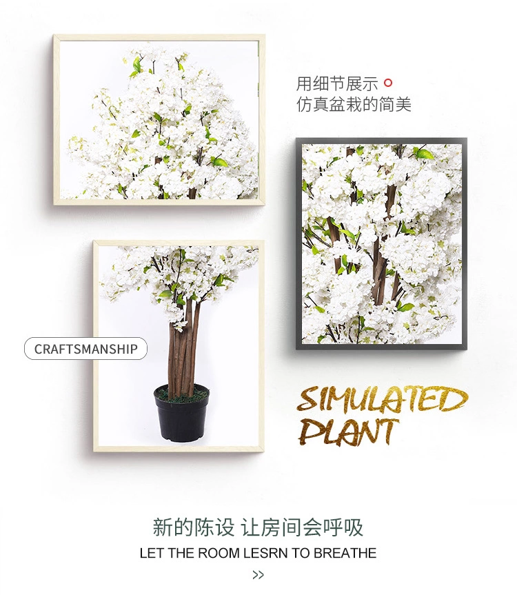  Indoor Window Stairs Corner Living Room Cherry Tree Peach Tree Bonsai Wedding Celebration Decoration Artificial Flower