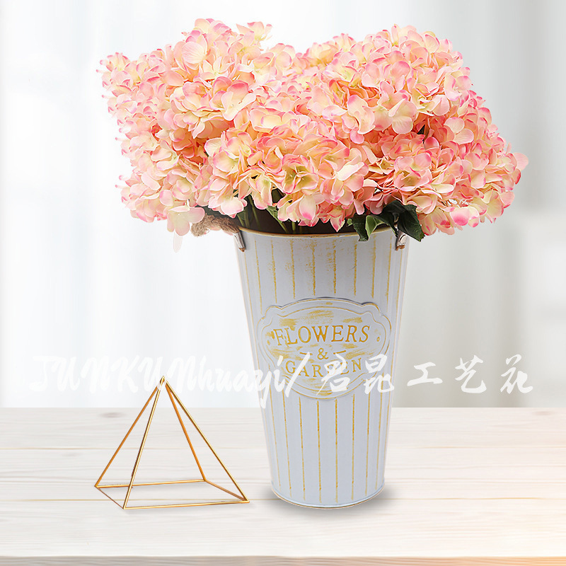 Factory 5-Head Mallorca Hydrangea Wedding Simulation Flower Coarse Cotton Cloth Hydrangea Road Lead Flower Arrangement Wedding Hall Ceiling Fake Flower