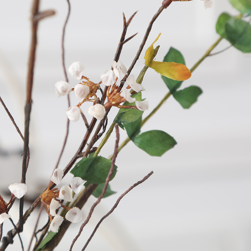 Lanyun Emulational Flower Vine Zijinniu Rattan Home Ceiling Decorative Rattan Cross-Border Simulation Rattan 5-Fork Rattan with Leaves