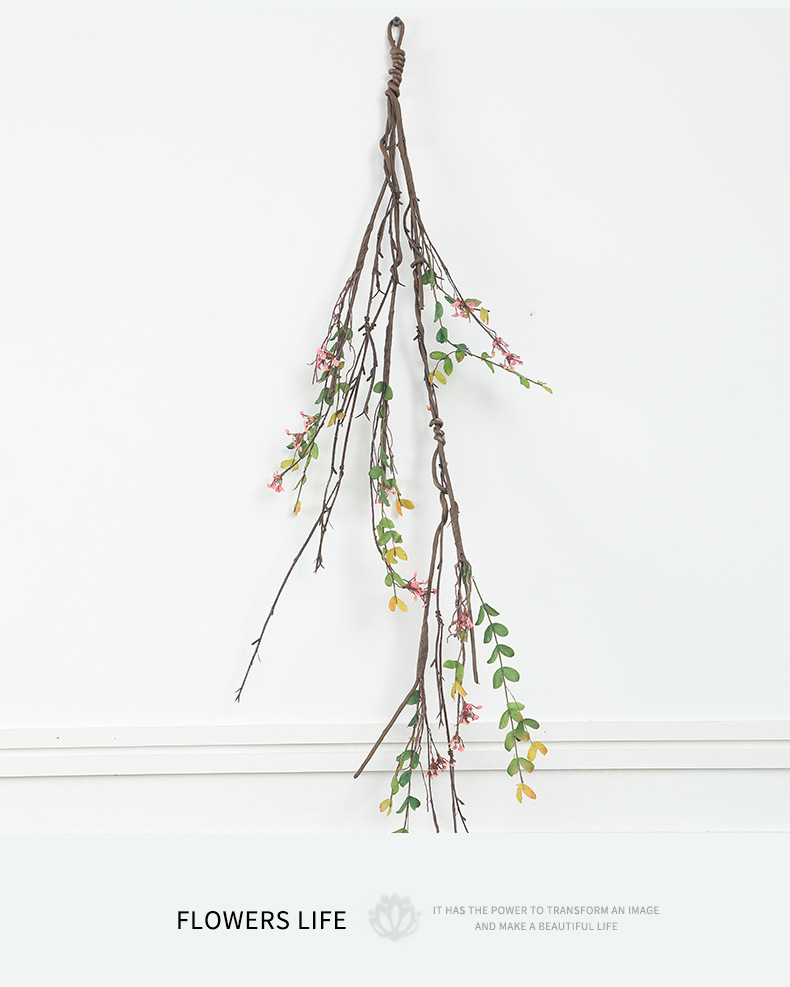 Lanyun Emulational Flower Vine Zijinniu Rattan Home Ceiling Decorative Rattan Cross-Border Simulation Rattan 5-Fork Rattan with Leaves Lanyun Emulational Flower Vine Zijinniu Rattan Home Ceiling Decorative Rattan Cross-Border Simulation Rattan 5-Fork Rattan with Leaves