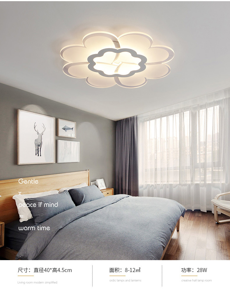 Ultra-Thin Flower-Shaped Ceiling Lamp Modern Minimalist Living Room Lamps Master Bedroom Room Lamp