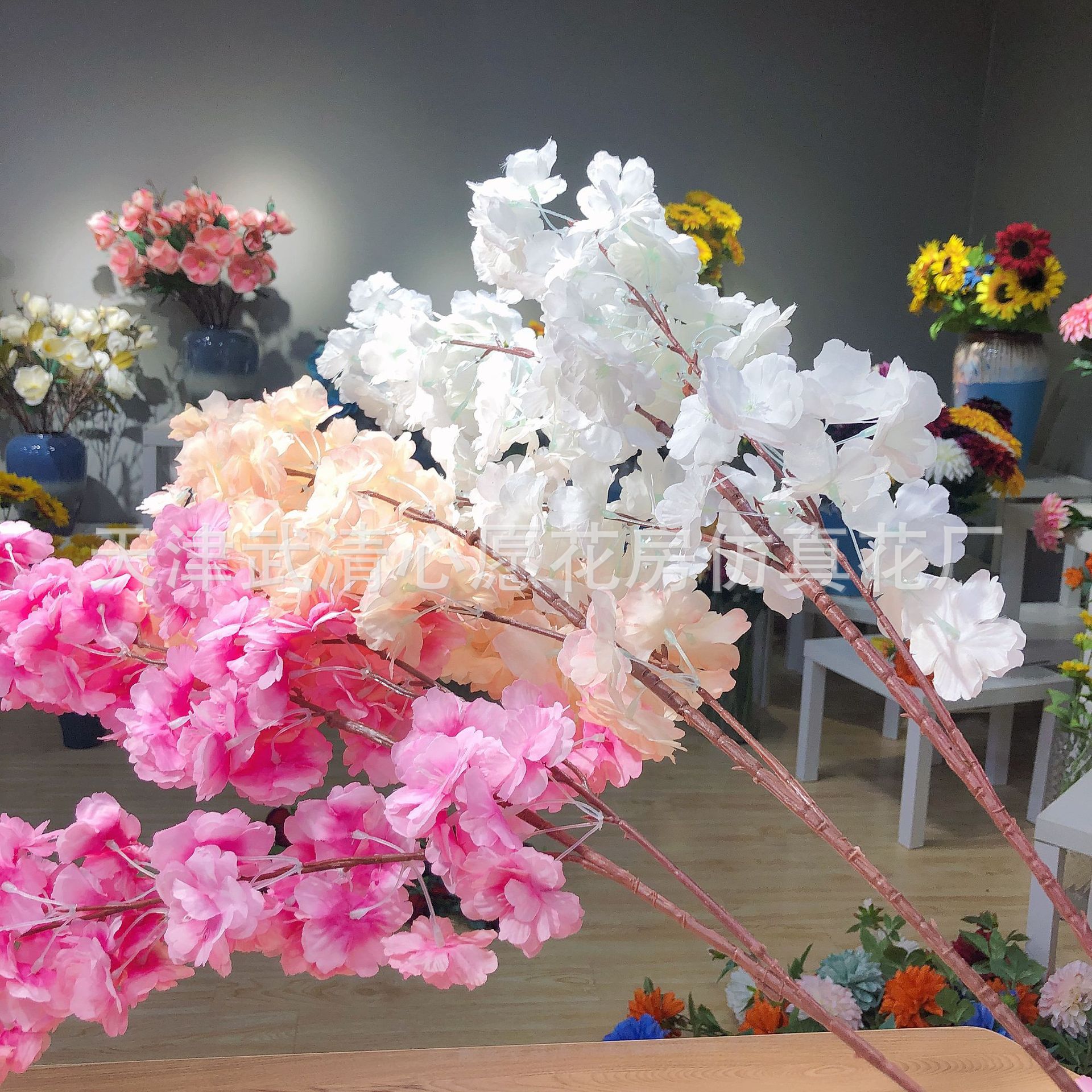 Artificial Cheery Branch Hotel Wedding Celebration Decoration Cherry Tree Peach Blossom Plastic Fake Flower Silk Flower Living Room Ceiling Balcony HANAFUJI Artificial Cheery Branch Hotel Wedding Celebration Decoration Cherry Tree Peach Blossom Plastic Fake Flower Silk Flower Living Room Ceiling Balcony HANAFUJI