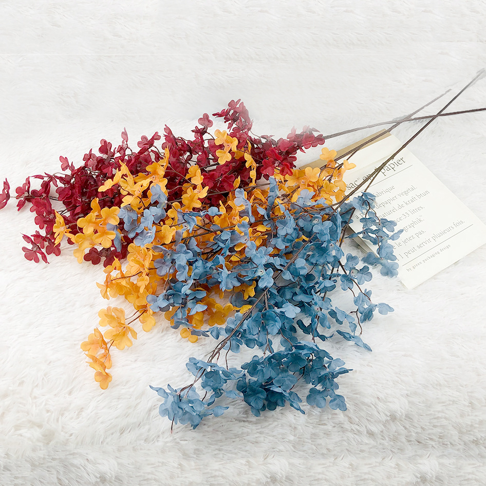 Simulation Lilac Cross Cherry Blossom Fake Flower Oncidium Ceiling Decoration Flower Wedding Hall Set Flower Arrangement and Floriculture Decoration Flower