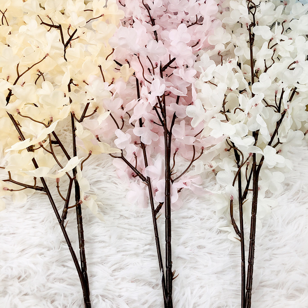 Simulation Lilac Cross Cherry Blossom Fake Flower Oncidium Ceiling Decoration Flower Wedding Hall Set Flower Arrangement and Floriculture Decoration Flower