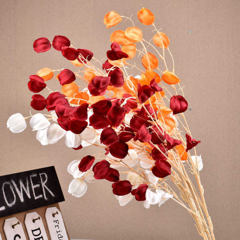 Wedding Simulation Cape Gooseberry 3 Forks Hanging Enkianthus Chinensis Wedding Simulation Flower Ceiling Decorative Fake Flower Wholesale