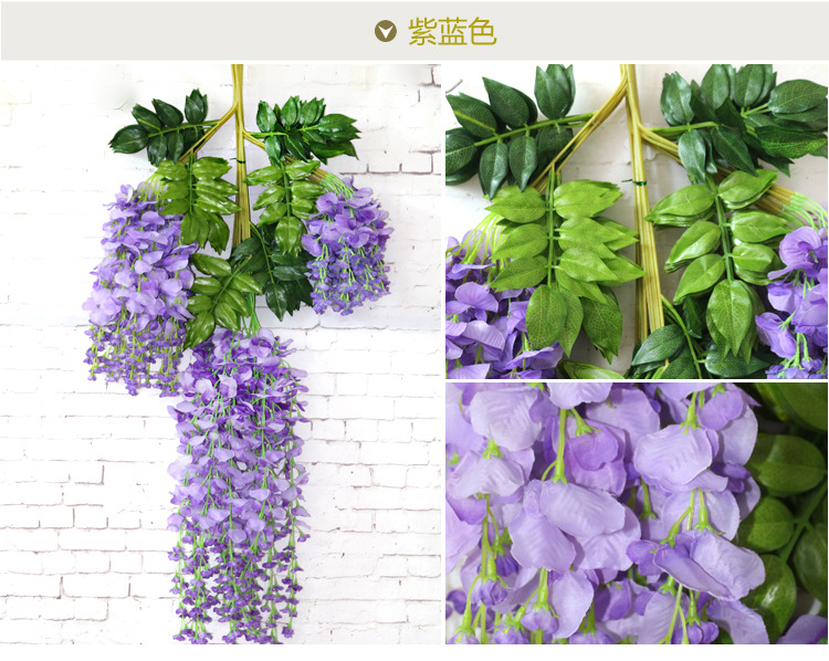 Artificial Wisteria Wedding Decoration Flower Artificial Flower Ceiling HANAFUJI Tofu Pudding HANAFUJI Silk Flower Wisteria Flower String Wholesale