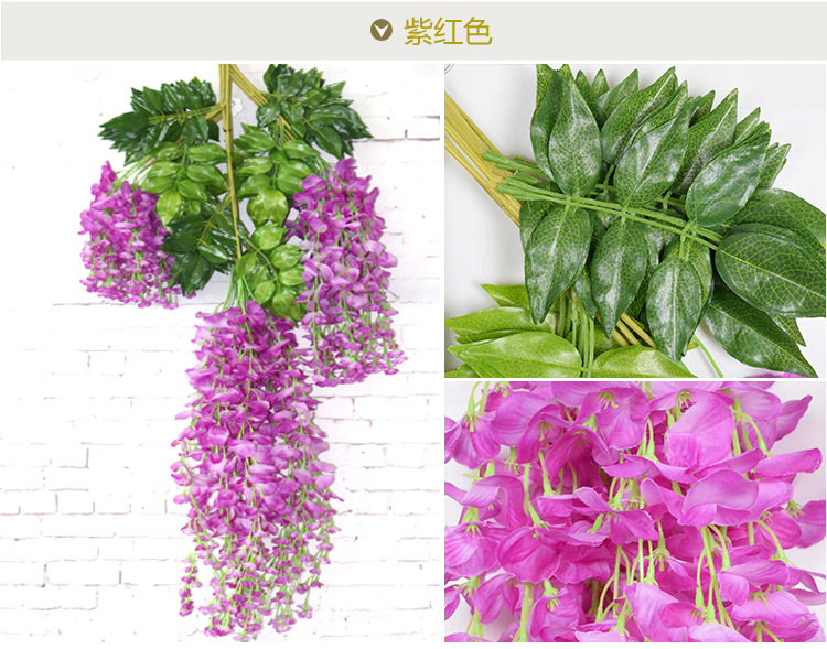 Artificial Wisteria Wedding Decoration Flower Artificial Flower Ceiling HANAFUJI Tofu Pudding HANAFUJI Silk Flower Wisteria Flower String Wholesale