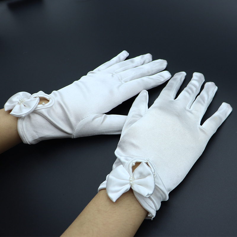 Factory Direct Supply Chinese Wedding Etiquette Dress Bride Red Dress Gloves Bride Xiuhe Wedding Red Accessories Gloves