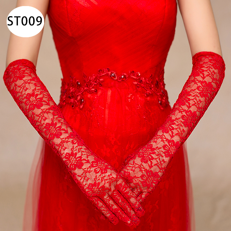 New Strap Gloves Short Fingerless Hook Open Finger Lace Sequins Flower Red Red Bridal Wedding Dress Toast Clothing New Strap Gloves Short Fingerless Hook Open Finger Lace Sequins Flower Red Red Bridal Wedding Dress Toast Clothing