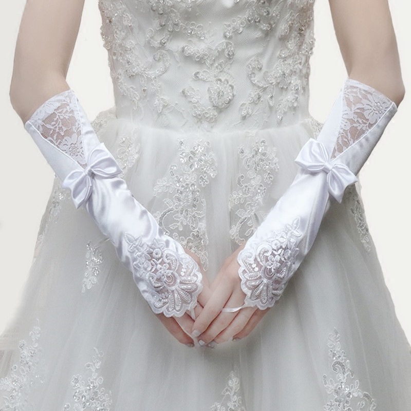 2021 Bridal Wedding Dress Lace Red White Wedding, Wedding Celebration, Wedding Ceremony Short Long Satin Gloves Wholesale
