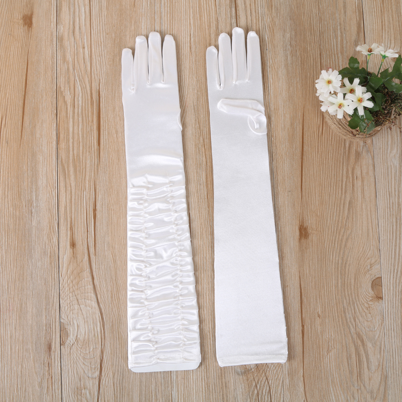 Long Black Sapphire Gloves Dress Wedding Dress Women&#039;s Gloves