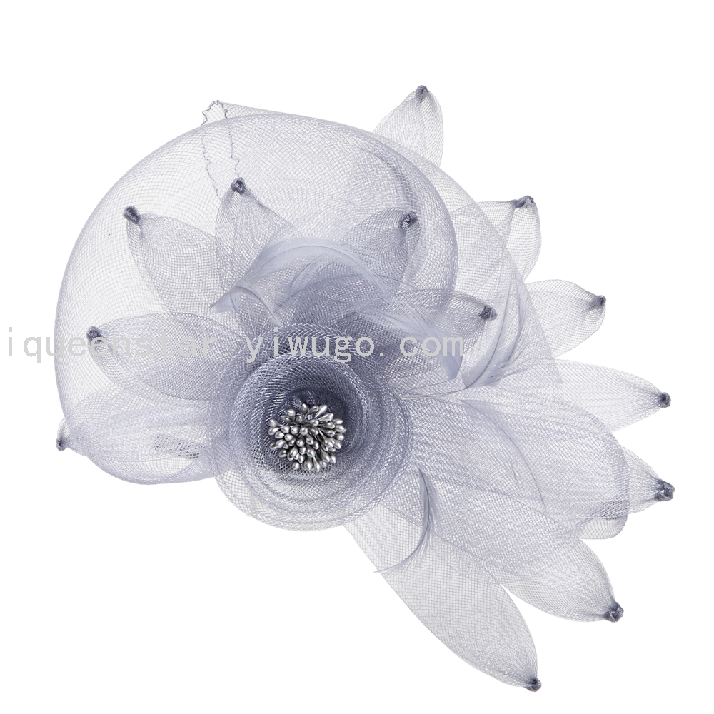 European and American Mesh Petal Top Hat Bridal Wedding Dress Headdress Party Ball Hairpins/Hairbands High-End Hair Accessories