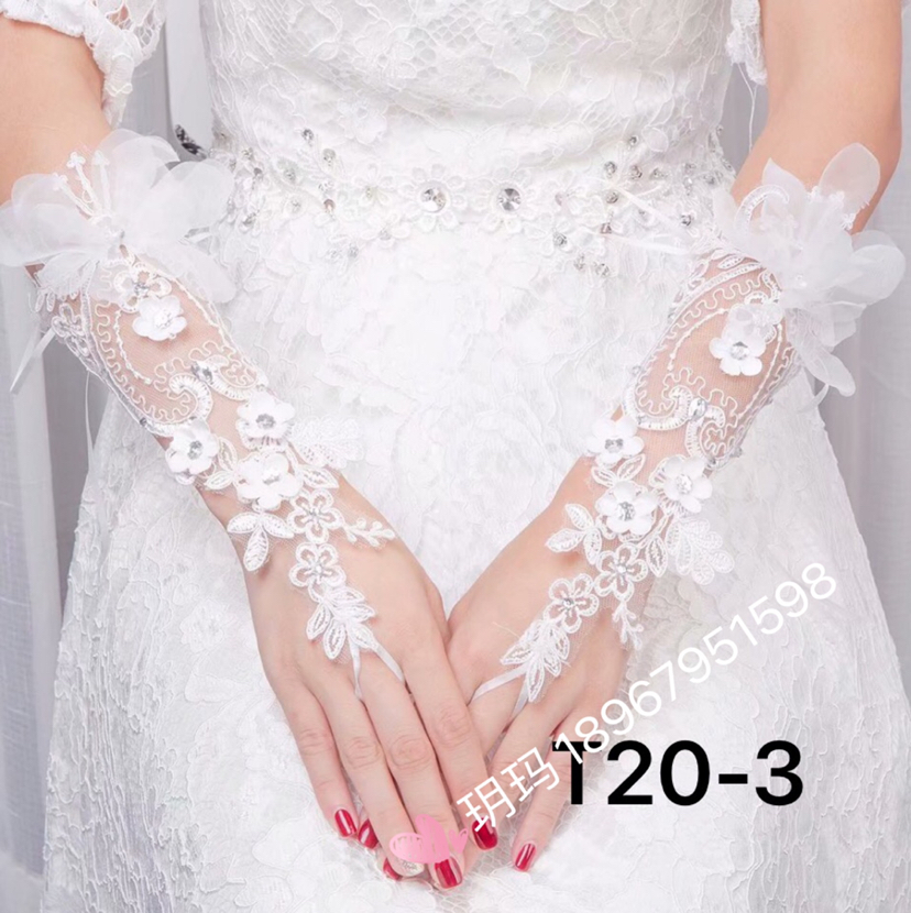 In New studio Bride wedding dress hook finger open finger gloves In New studio Bride wedding dress hook finger open finger gloves