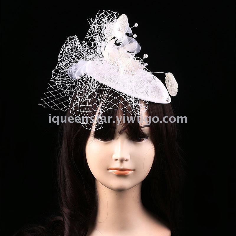 New top hat headdress bride&#039;s wedding veil British veil versatile banquet mesh hat